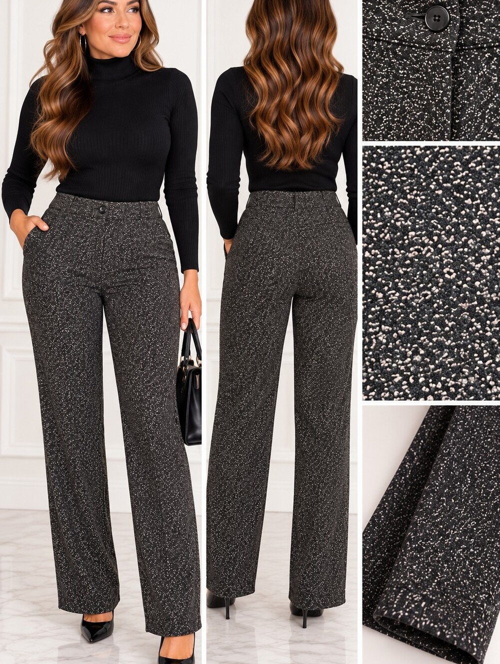 New York & Company Black Speckled Dress Pants